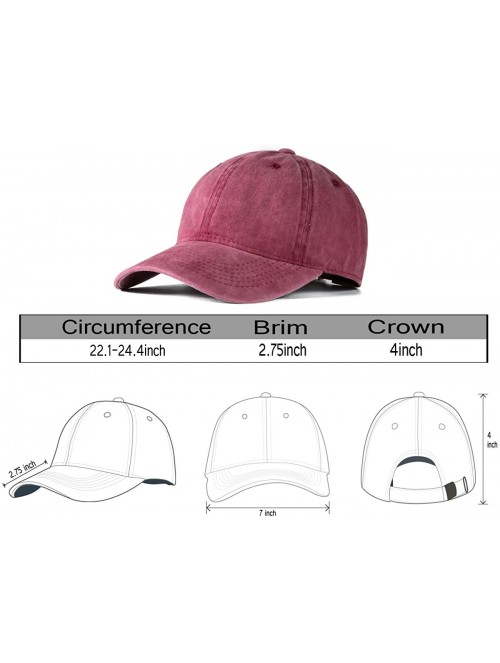 Baseball Caps Men Women Plain Cotton Adjustable Washed Twill Low Profile Baseball Cap Hat(A1008) - Red - CE185UD6D4U $16.33