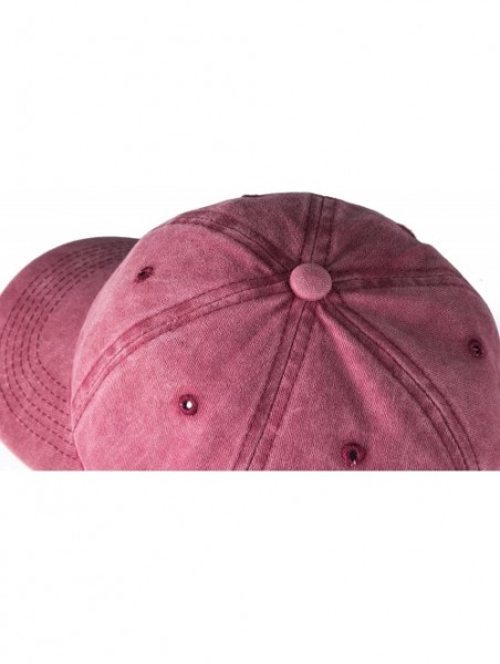 Baseball Caps Men Women Plain Cotton Adjustable Washed Twill Low Profile Baseball Cap Hat(A1008) - Red - CE185UD6D4U $16.33