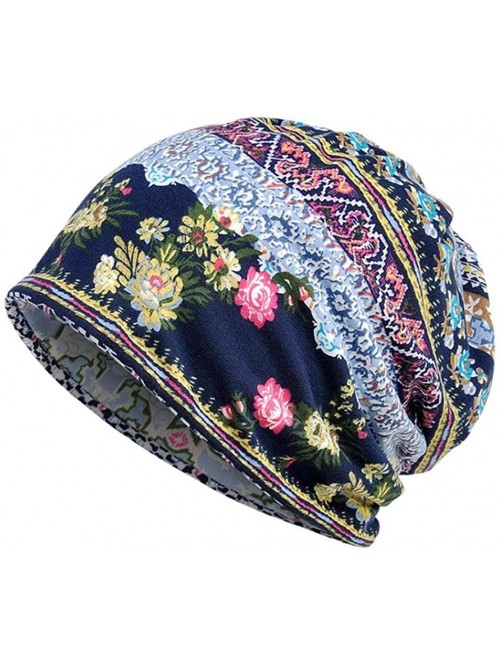 Skullies & Beanies Scarves-Unisex Print Hat Ruffle Cancer Hat Beanie Collar Turban Head Wrap Cap - A - CD18C62AO2C $11.49