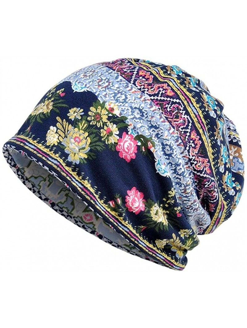 Skullies & Beanies Scarves-Unisex Print Hat Ruffle Cancer Hat Beanie Collar Turban Head Wrap Cap - A - CD18C62AO2C $11.49