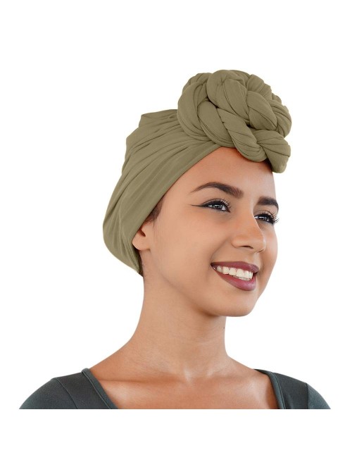 Headbands Colors Stretch African Headwrap - 13. Olive Green - CY18U5X28Q8 $19.61