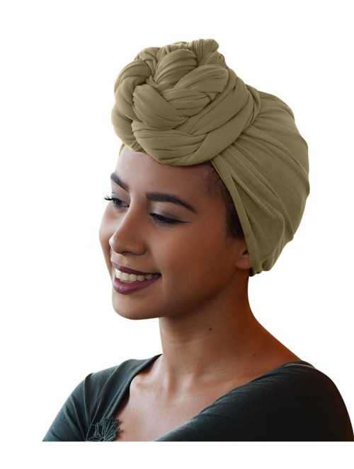 Headbands Colors Stretch African Headwrap - 13. Olive Green - CY18U5X28Q8 $19.61