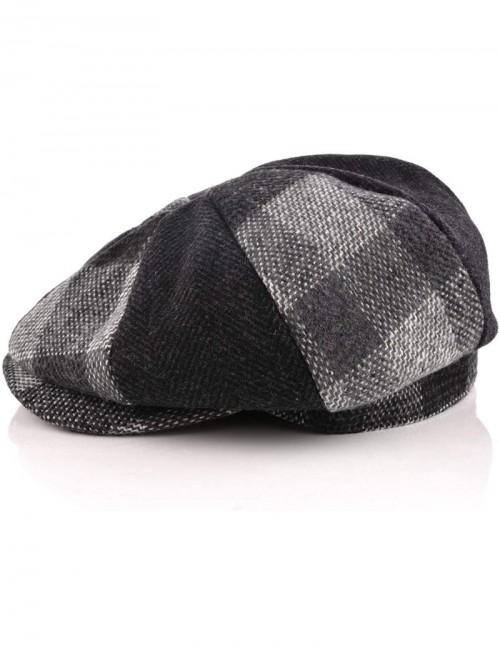 Newsboy Caps Men Beret Hat Cotton Buckle Adjustable Newsboy Hats Cabbie Gatsby Cap - Hat-t8-gray Plaid Match - C4194K6H0GA $2...