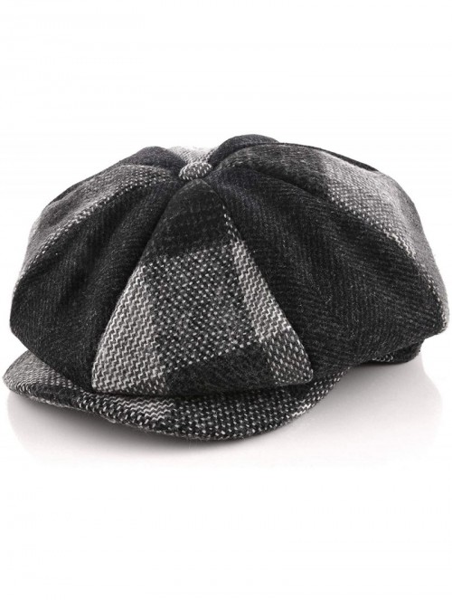 Newsboy Caps Men Beret Hat Cotton Buckle Adjustable Newsboy Hats Cabbie Gatsby Cap - Hat-t8-gray Plaid Match - C4194K6H0GA $2...