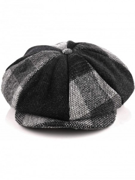 Newsboy Caps Men Beret Hat Cotton Buckle Adjustable Newsboy Hats Cabbie Gatsby Cap - Hat-t8-gray Plaid Match - C4194K6H0GA $2...