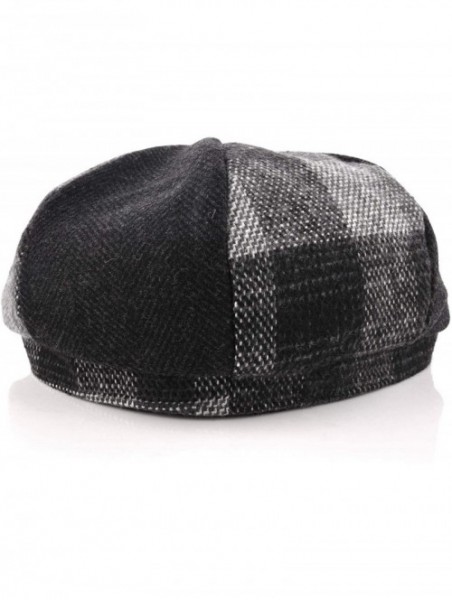 Newsboy Caps Men Beret Hat Cotton Buckle Adjustable Newsboy Hats Cabbie Gatsby Cap - Hat-t8-gray Plaid Match - C4194K6H0GA $2...