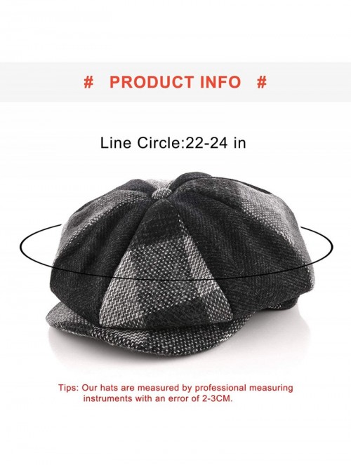 Newsboy Caps Men Beret Hat Cotton Buckle Adjustable Newsboy Hats Cabbie Gatsby Cap - Hat-t8-gray Plaid Match - C4194K6H0GA $2...