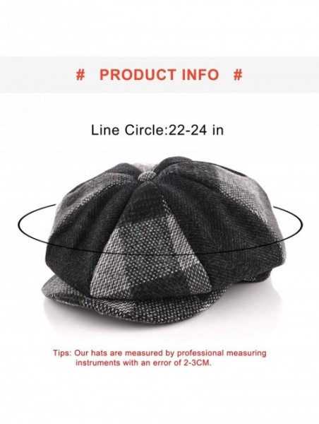 Newsboy Caps Men Beret Hat Cotton Buckle Adjustable Newsboy Hats Cabbie Gatsby Cap - Hat-t8-gray Plaid Match - C4194K6H0GA $2...