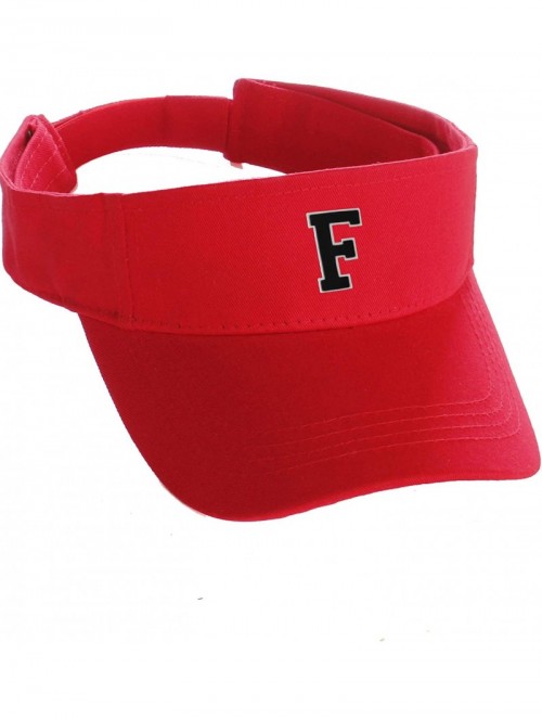Baseball Caps Custom Sport Sun Visor Hat A to Z Initial Team Letters- Red Visor White Black - Letter F - CQ18GS4WQ27 $17.32