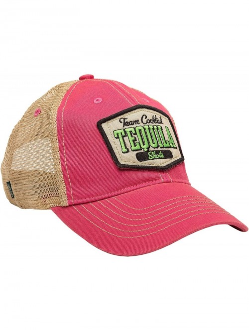 Baseball Caps Tequila Shots Mesh Trucker Hat - Pink Hat (Black w/Lime Green) - C711MV3WJRD $37.23