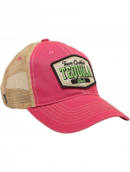 Baseball Caps Tequila Shots Mesh Trucker Hat - Pink Hat (Black w/Lime Green) - C711MV3WJRD $37.23