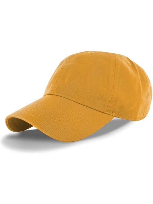 Baseball Caps Plain 100% Cotton Adjustable Baseball Cap - Gold - CF11SEDF8QN $10.33