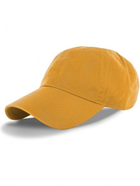 Baseball Caps Plain 100% Cotton Adjustable Baseball Cap - Gold - CF11SEDF8QN $10.33