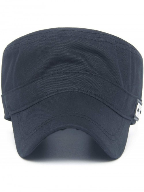 Baseball Caps Cotton Cadet Cap Army Military Caps Flat Hats Unique Design Big Head - Style02-grey - CL12093J37P $14.37