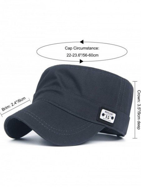 Baseball Caps Cotton Cadet Cap Army Military Caps Flat Hats Unique Design Big Head - Style02-grey - CL12093J37P $14.37