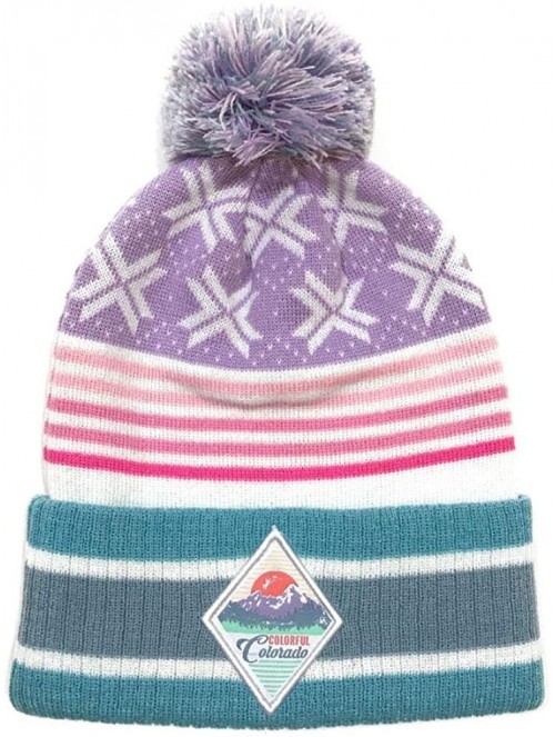 Skullies & Beanies Unisex Colorado Beanie (One Size Fits All) - Pink/Purple/Blue - C518AXKNMN0 $29.26