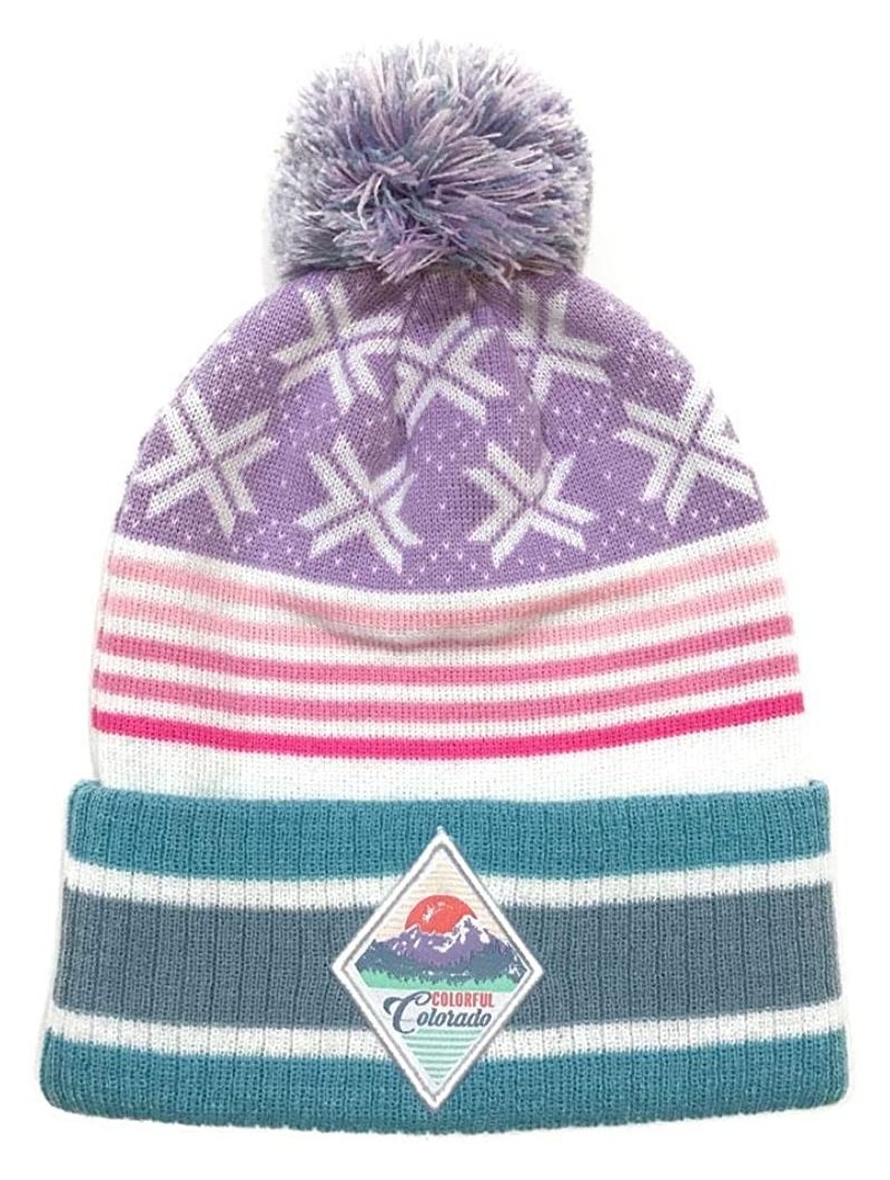 Skullies & Beanies Unisex Colorado Beanie (One Size Fits All) - Pink/Purple/Blue - C518AXKNMN0 $29.26