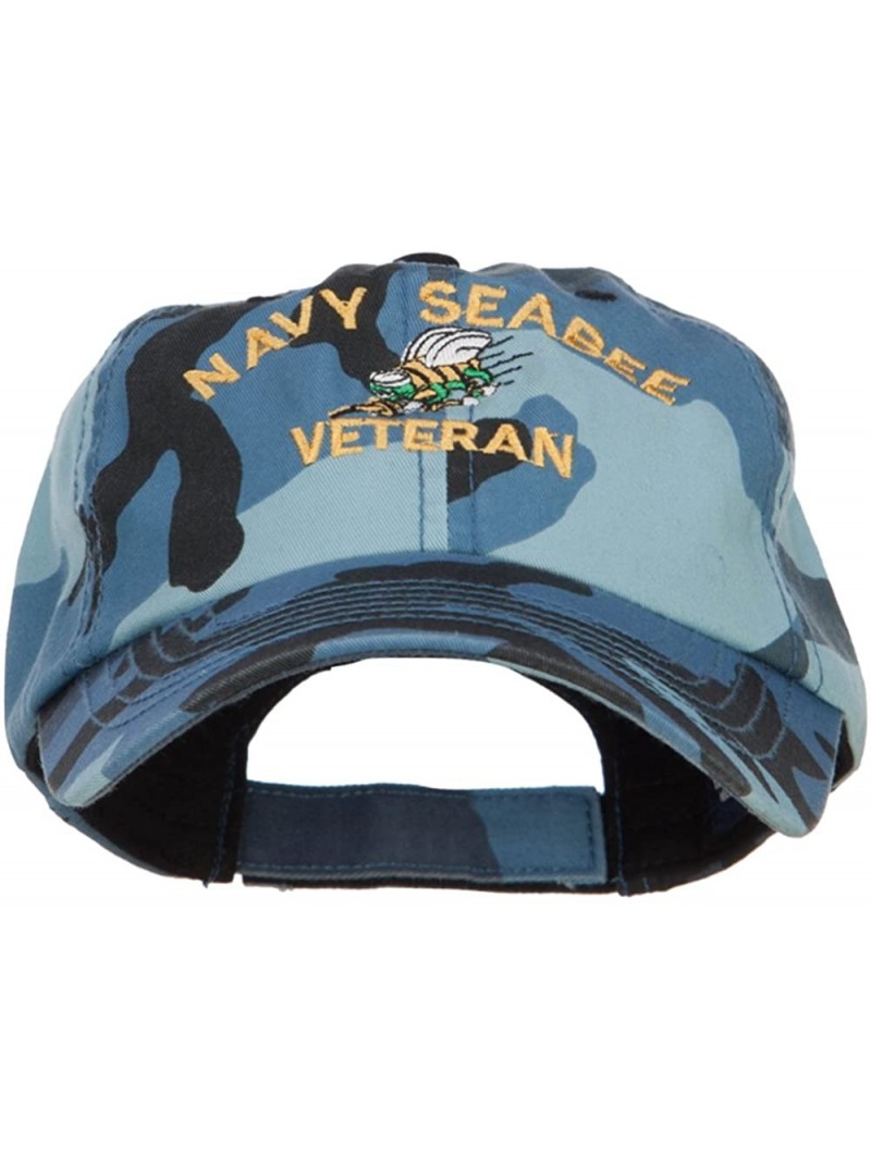 Baseball Caps Navy Seabee Veteran Military Embroidered Enzyme Camo Cap - Sky - C318CGLS7SA $34.10