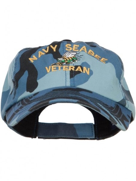 Baseball Caps Navy Seabee Veteran Military Embroidered Enzyme Camo Cap - Sky - C318CGLS7SA $34.10