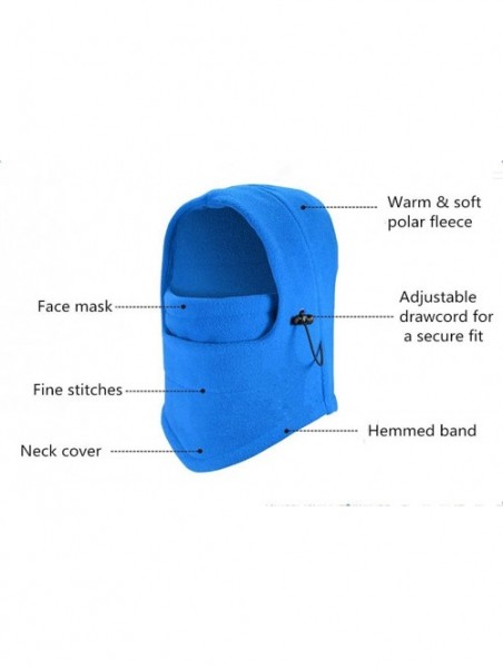 Balaclavas Balaclava Helmet Windproof Ski Mask Soft Warm Fleece Hat for Winter Outdoor Sports - Blue - CC189D8SES0 $13.10