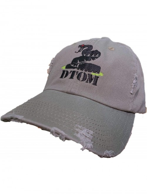 Baseball Caps DTOM Don't Tread On Me Tactical Distressed Hat Olive Green Gadsden Flag Cap - CL129HZZ5HX $27.95