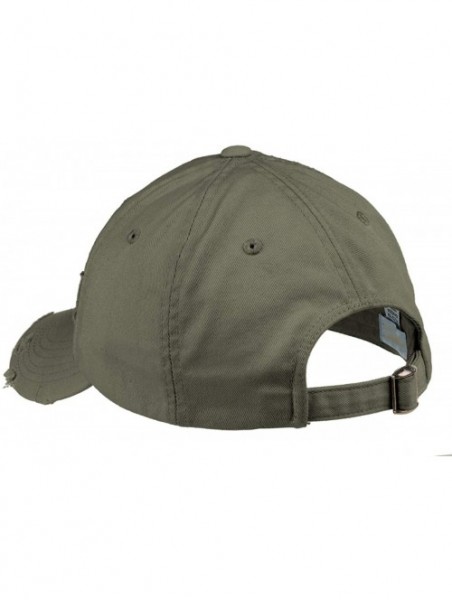 Baseball Caps DTOM Don't Tread On Me Tactical Distressed Hat Olive Green Gadsden Flag Cap - CL129HZZ5HX $27.95