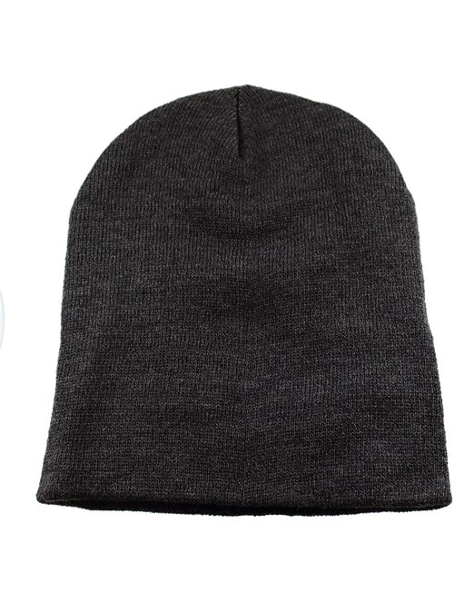 Skullies & Beanies Knit Skull Cap Warm Winter Slouchy Beanies Hat 9 Inch Long - 12pcs - Dark Grey - C01889Z7KC2 $21.67