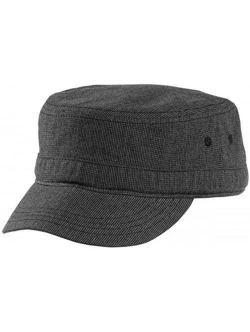 Baseball Caps Men's Houndstooth Military Hat - Black/Charcoal - C511QDS6KVD $11.57