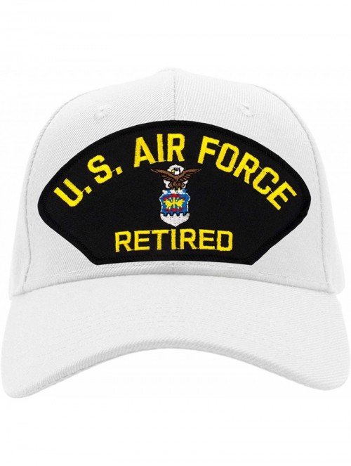 Baseball Caps US Air Force Retired Hat/Ballcap Adjustable One Size Fits Most - White - C718OMHTA6D $33.28