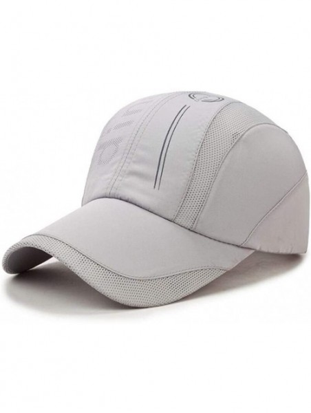 Baseball Caps Quick Dry Sports Cap Unisex Sun Hat Summer UV Protection Outdoor Cap - Grey - CG18T9UL9S6 $12.50