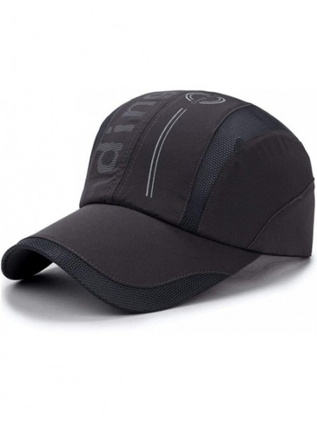 Baseball Caps Quick Dry Sports Cap Unisex Sun Hat Summer UV Protection Outdoor Cap - Grey - CG18T9UL9S6 $12.50