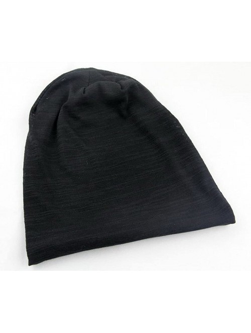 Berets Unisex Winter Wrinkle Knitted Crochet Baggy Hat Beanie Cap Beret - Black-2 - C41282VI1A5 $16.86