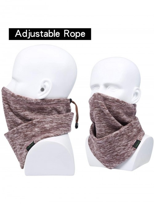 Balaclavas Neck Warmer Gaiter- Winter Thicken Soft Elastic Fleece Skiing Face Scarf Mask - Coffee - CF18WTOAC6E $12.18