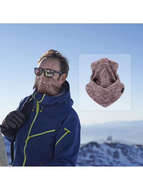 Balaclavas Neck Warmer Gaiter- Winter Thicken Soft Elastic Fleece Skiing Face Scarf Mask - Coffee - CF18WTOAC6E $12.18