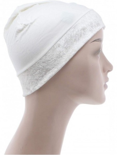 Skullies & Beanies No Slip Cotton Wig Liner for Hats- Caps and Wigs - Cream - CG182YXQI3A $17.91