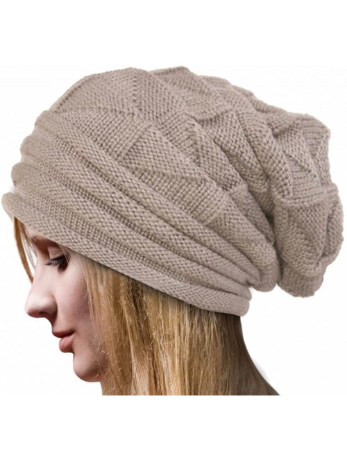 Skullies & Beanies Women's Solid Color Wool Knit Hats Earmuffs Parent-Child Caps - Beige2 - CQ18UKHR7WI $10.98