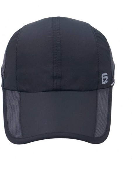 Baseball Caps Quick Dry Sports Hat Lightweight Breathable Soft Outdoor Running Cap - Black - CX182HRE2RS $19.84