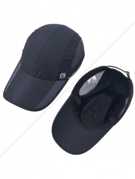 Baseball Caps Quick Dry Sports Hat Lightweight Breathable Soft Outdoor Running Cap - Black - CX182HRE2RS $19.84