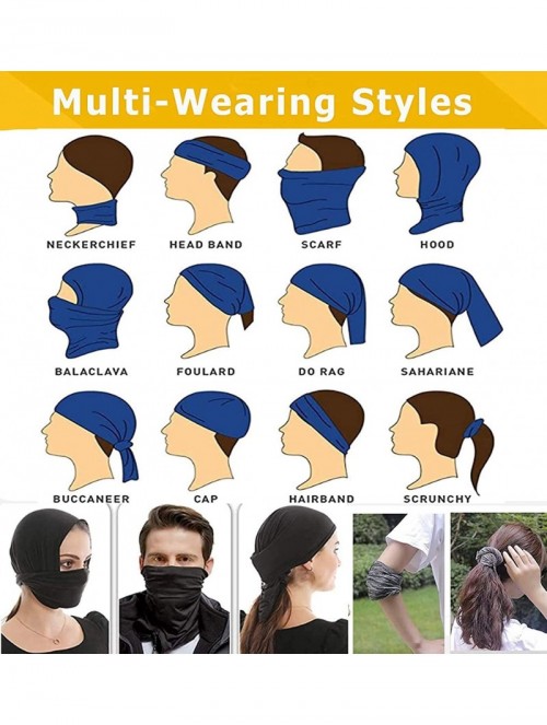 Balaclavas 5pcs Bandana Face Mask Neck Gaiter- Sports Scarf Mask Tube Headwear for Women And Men - Group 7 Ac03 - CR198O72NQG...