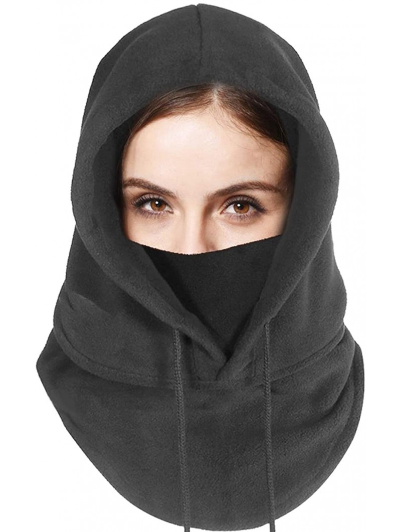 Balaclavas 6 in 1 Balaclava Windproof Winter Face Mask - Ski & Motorcycle Fleece Face Mask - Black - CG12OBKG1NB $16.70