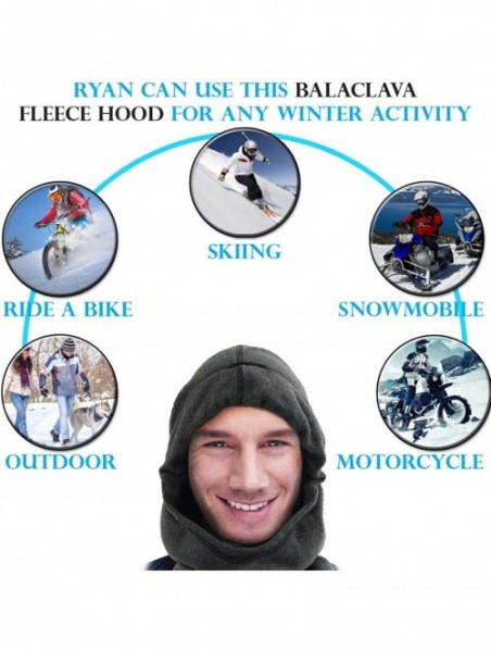 Balaclavas 6 in 1 Balaclava Windproof Winter Face Mask - Ski & Motorcycle Fleece Face Mask - Black - CG12OBKG1NB $16.70