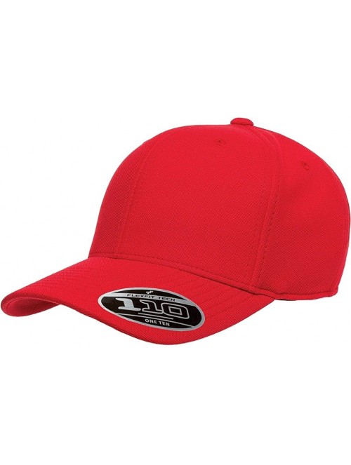 Baseball Caps One Ten Cool & Dry Mini Pique Cap - Water Resistent - Adjustable - 110P - Red - CF12LLFN4QL $16.08