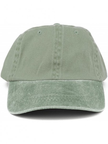 Baseball Caps Low Profile Plain Washed Pigment Dyed 100% Cotton Twill Dad Cap - Olive - CB12NYKM6Z2 $21.85