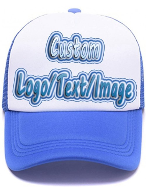 Baseball Caps Custom Ponytail Baseball Cap Personalized Messy Bun Hat Mesh Visor Trucker Hat - Trucker Royal Blue - C218HCY6Q...