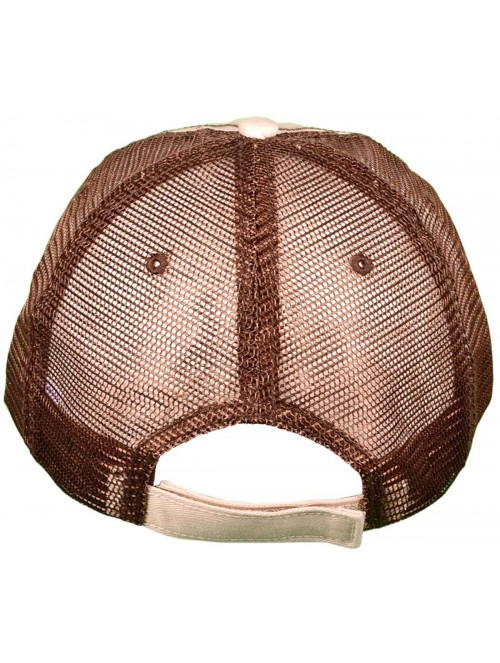 Baseball Caps Unisex Unstructured Special Washed Distressed Mesh Trucker Cap - Putty/Brown-6887 - CQ12FL8D8AP $14.66