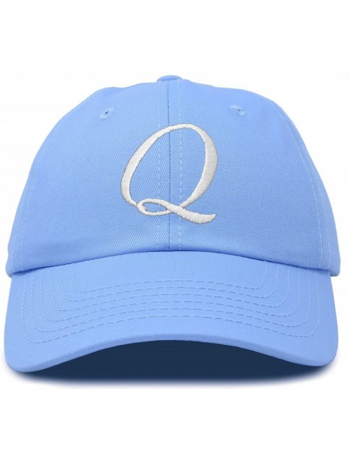 Baseball Caps Initial Hat Letter Q Womens Baseball Cap Monogram Cursive Embroider - Light Blue - C018U6XW5ZT $15.87