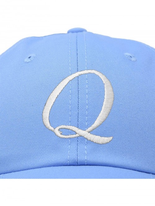 Baseball Caps Initial Hat Letter Q Womens Baseball Cap Monogram Cursive Embroider - Light Blue - C018U6XW5ZT $15.87