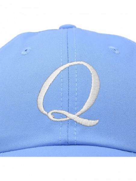 Baseball Caps Initial Hat Letter Q Womens Baseball Cap Monogram Cursive Embroider - Light Blue - C018U6XW5ZT $15.87