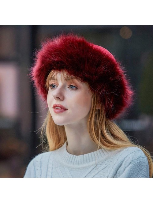 Cold Weather Headbands Faux Fur Hat for Women Winter Warm Fox Beanie Hat Fluffy Thick Vintage Hats Cossak Russian Style Hat C...