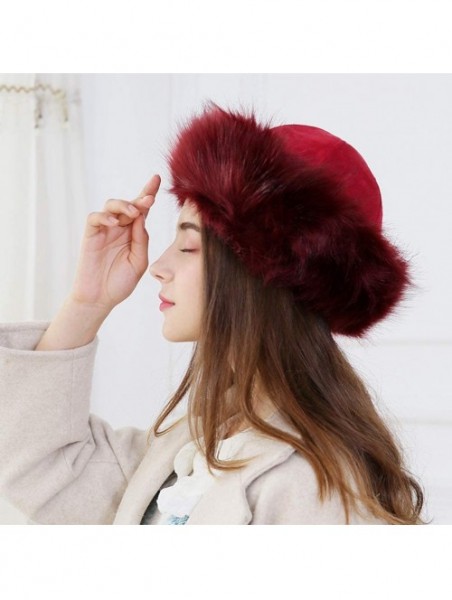 Cold Weather Headbands Faux Fur Hat for Women Winter Warm Fox Beanie Hat Fluffy Thick Vintage Hats Cossak Russian Style Hat C...